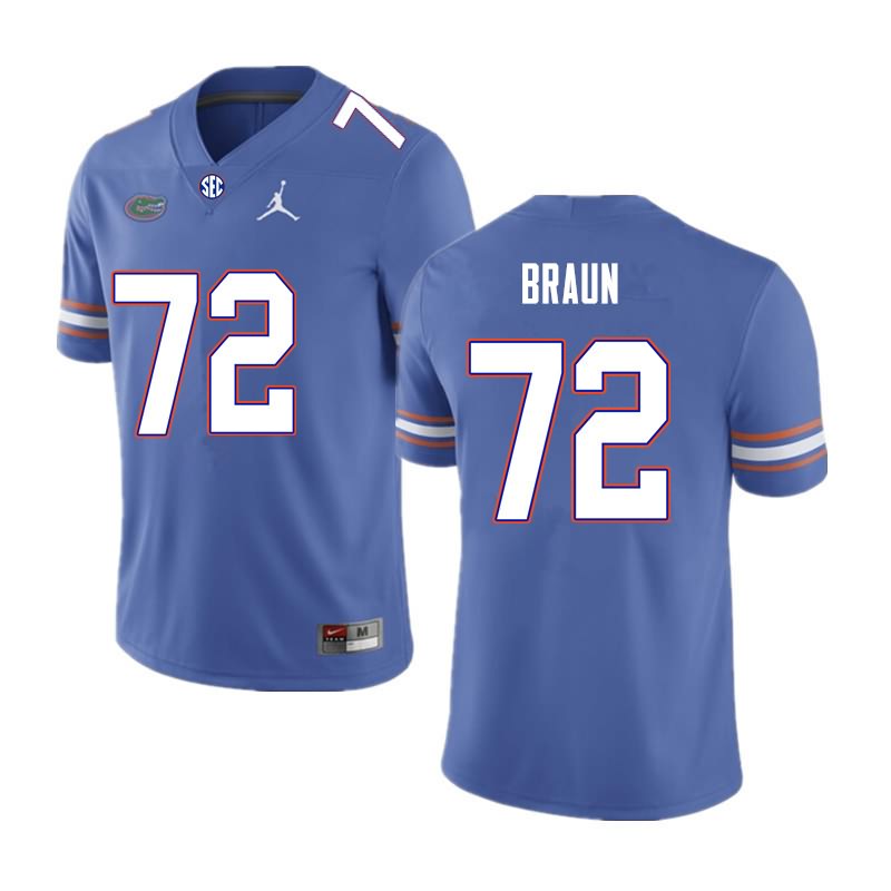 Men's NCAA Florida Gators Josh Braun #72 Stitched Authentic Nike Royal College Football Jersey ZJI5465HN